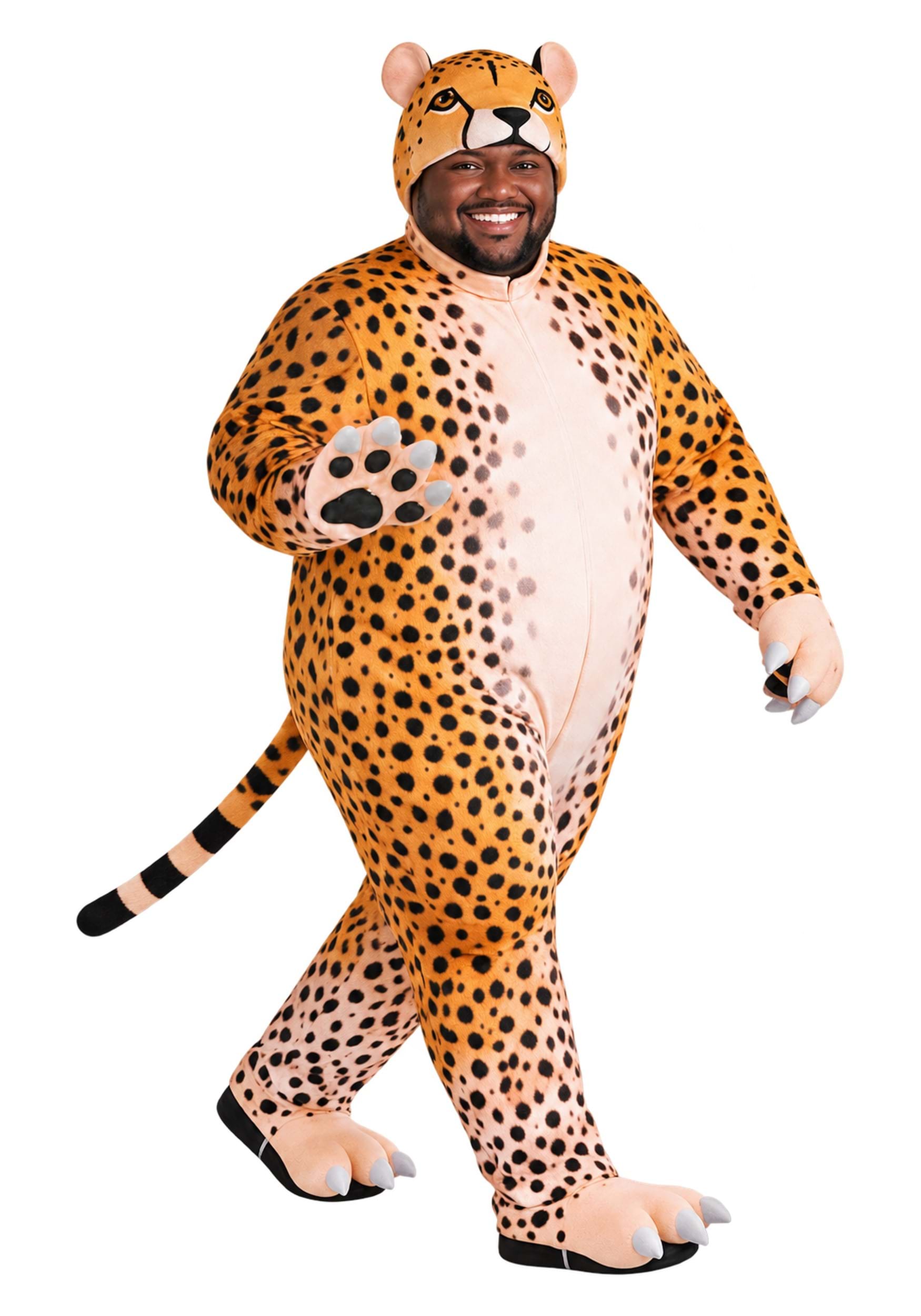Adult Plus Size Cheerful Cheetah Costume | Animal Costumes