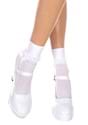 Womens White Ruffle Nylon Socks