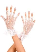 Womens White Lace Cuff Glove