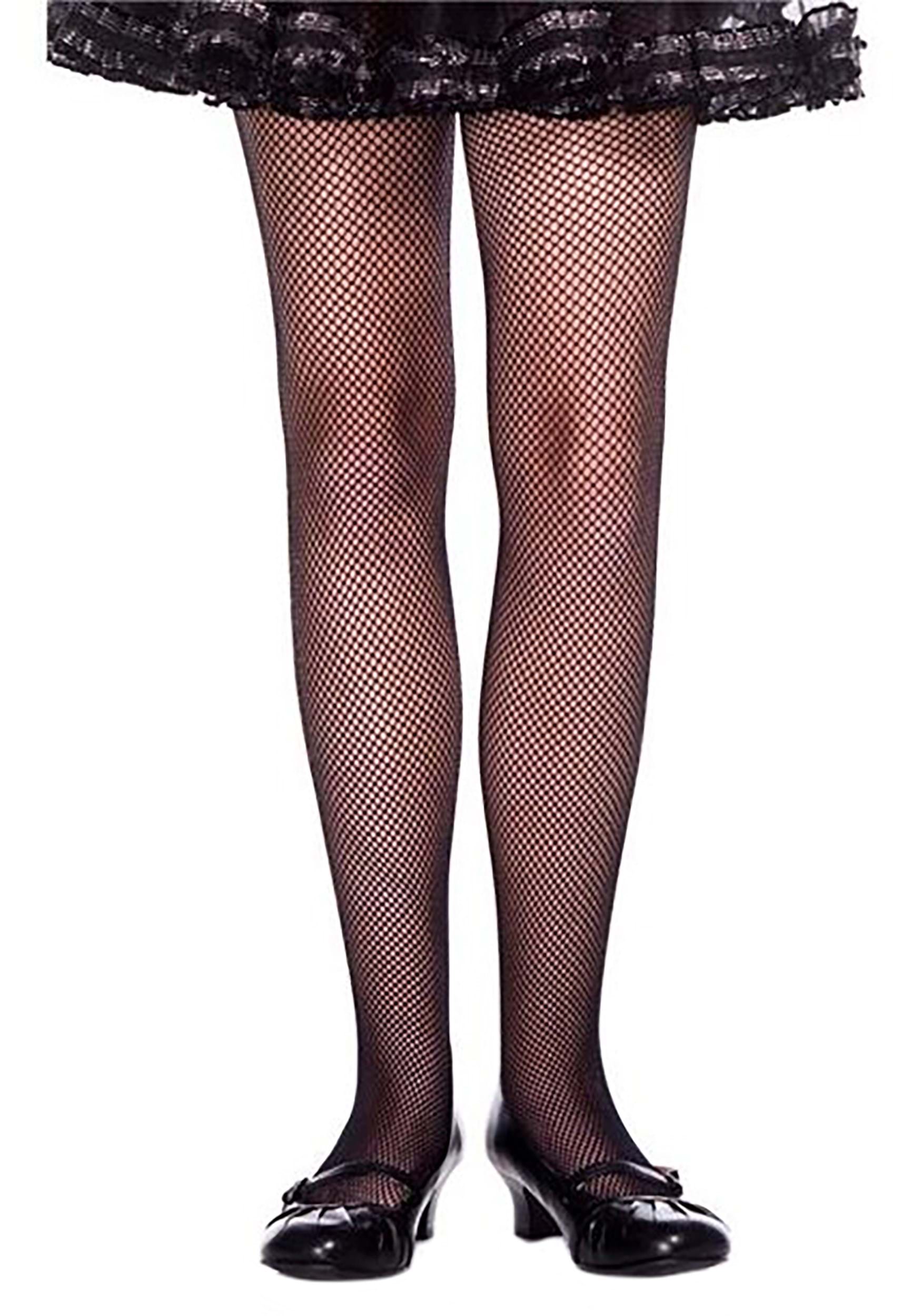 DOTTED MESH TIGHTS - Black