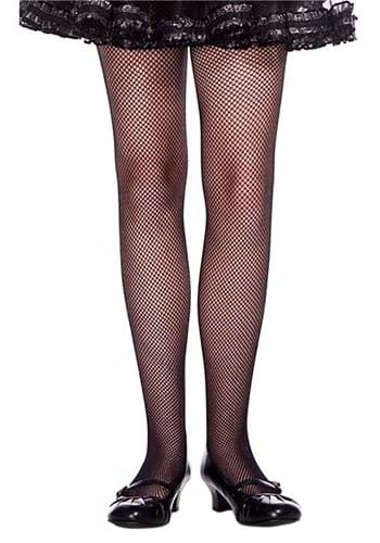 Women's Black Fishnet Stockings with Solid Panty