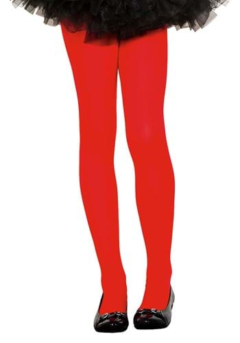 Kids Red Opaque Tights