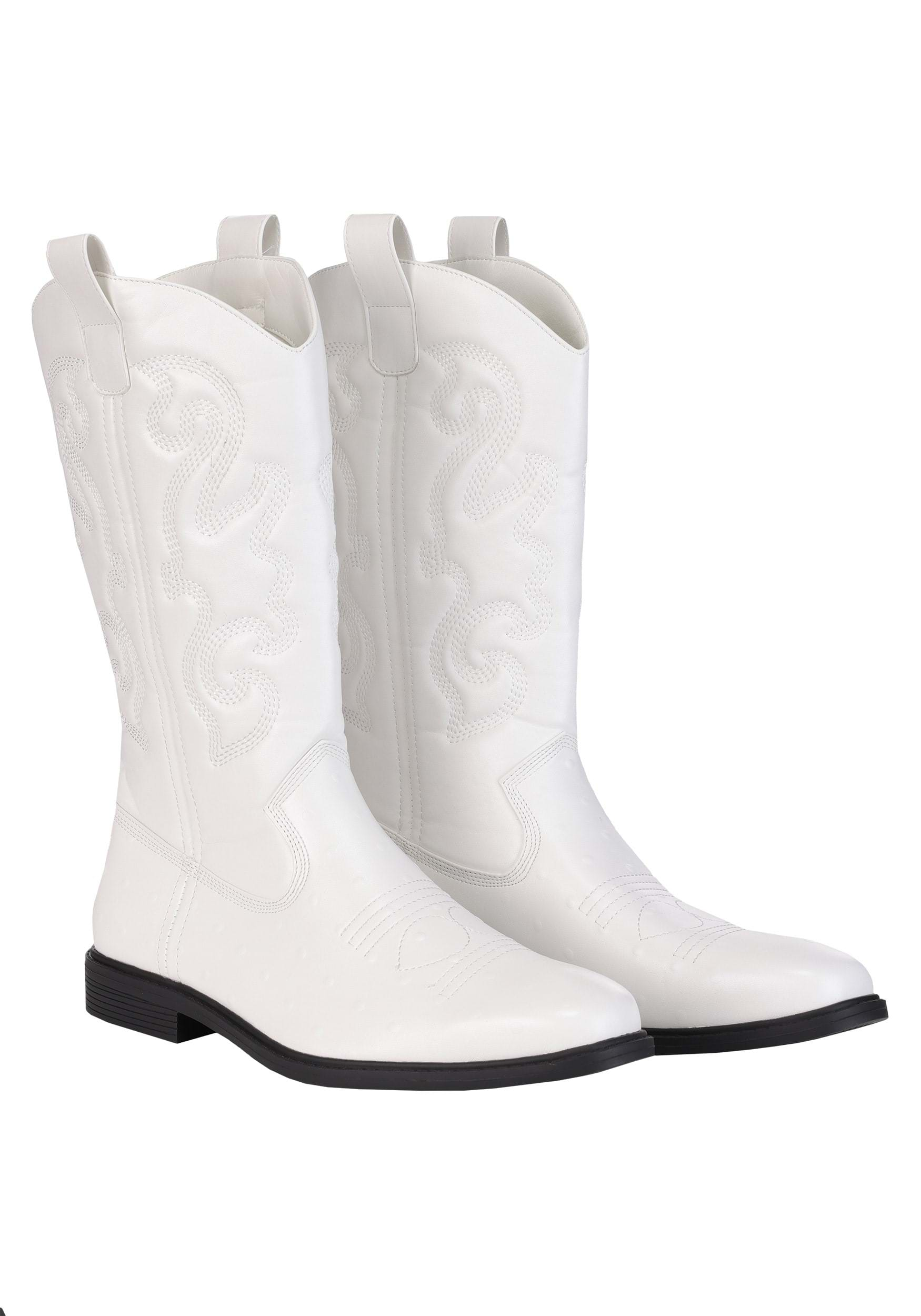 White Cowboy Boots For Men , Costume Shoes For Adults