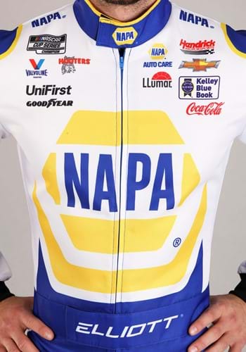 Men's Chase Elliott New NAPA Uniform NASCAR Costume | Race Car Driver Costumes