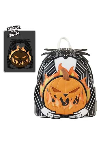 Disney Jack Skellington Pumpkin Head Loungefly Mini Backpack