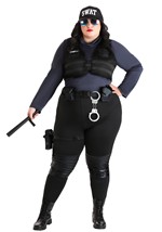 Women's Plus Size SWAT Babe Costume Alt 4