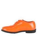 Kids Orange Shiny Tuxedo Shoe Alt 1