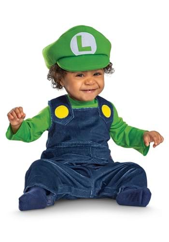 Super Mario Bros Infant Posh Luigi Costume Alt 1