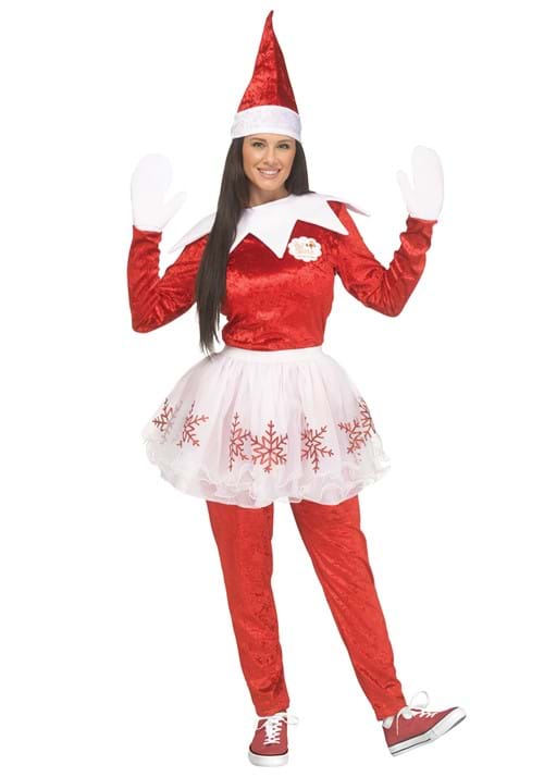 Deluxe Holiday Elf Costume For Girls - Green Velvet Dress With Hat & Belt, Multiple Sizes - View #6