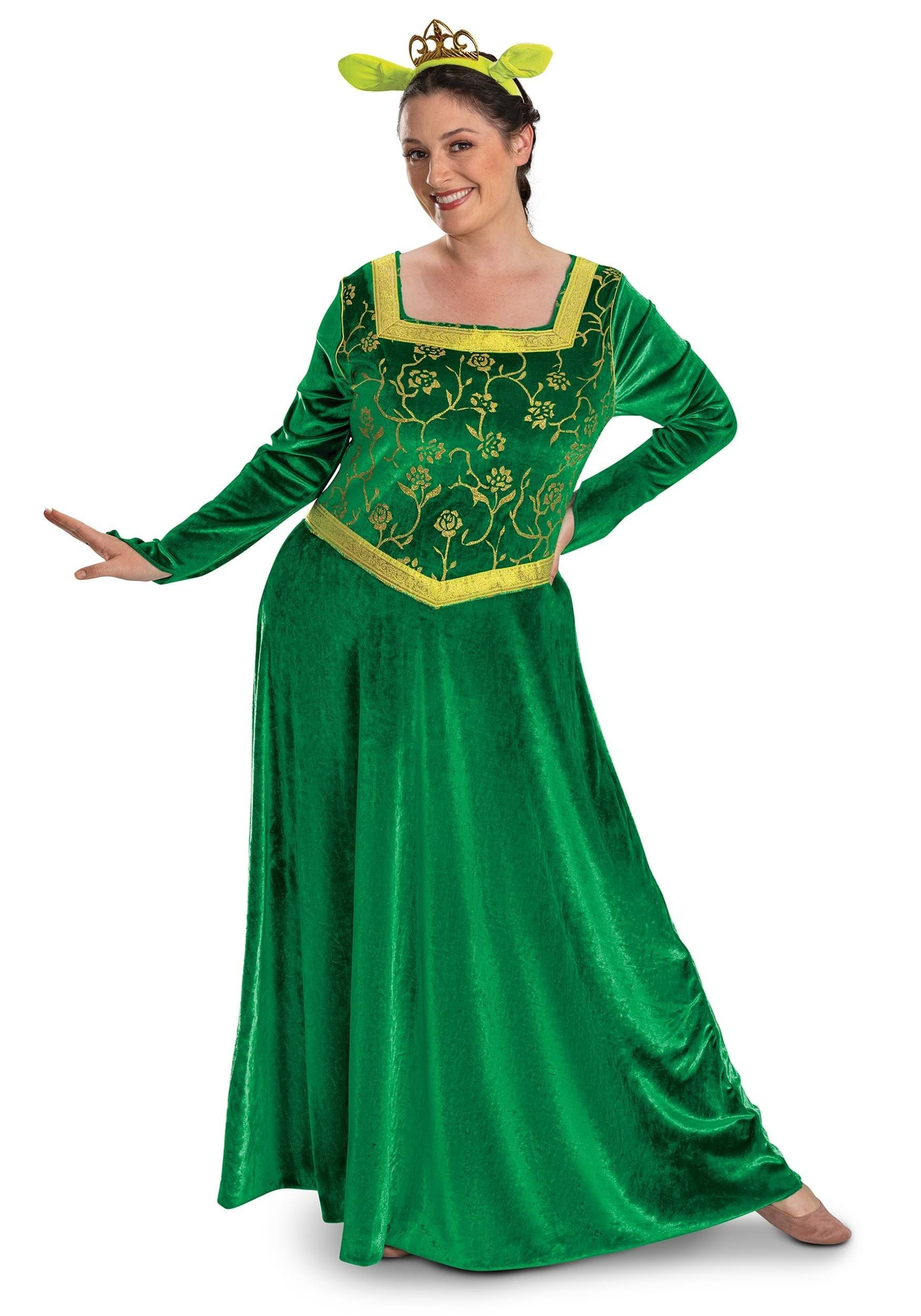 Deluxe Shrek Fiona Women's Costume Dress , Shrek Costumes