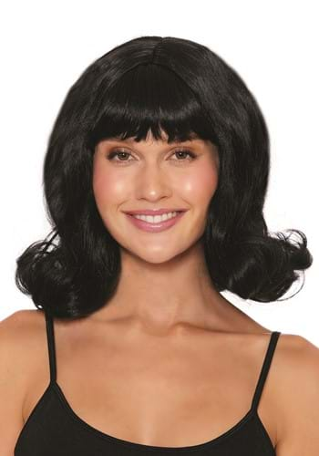 Womens 60s Mod Flip Black Costume Wig