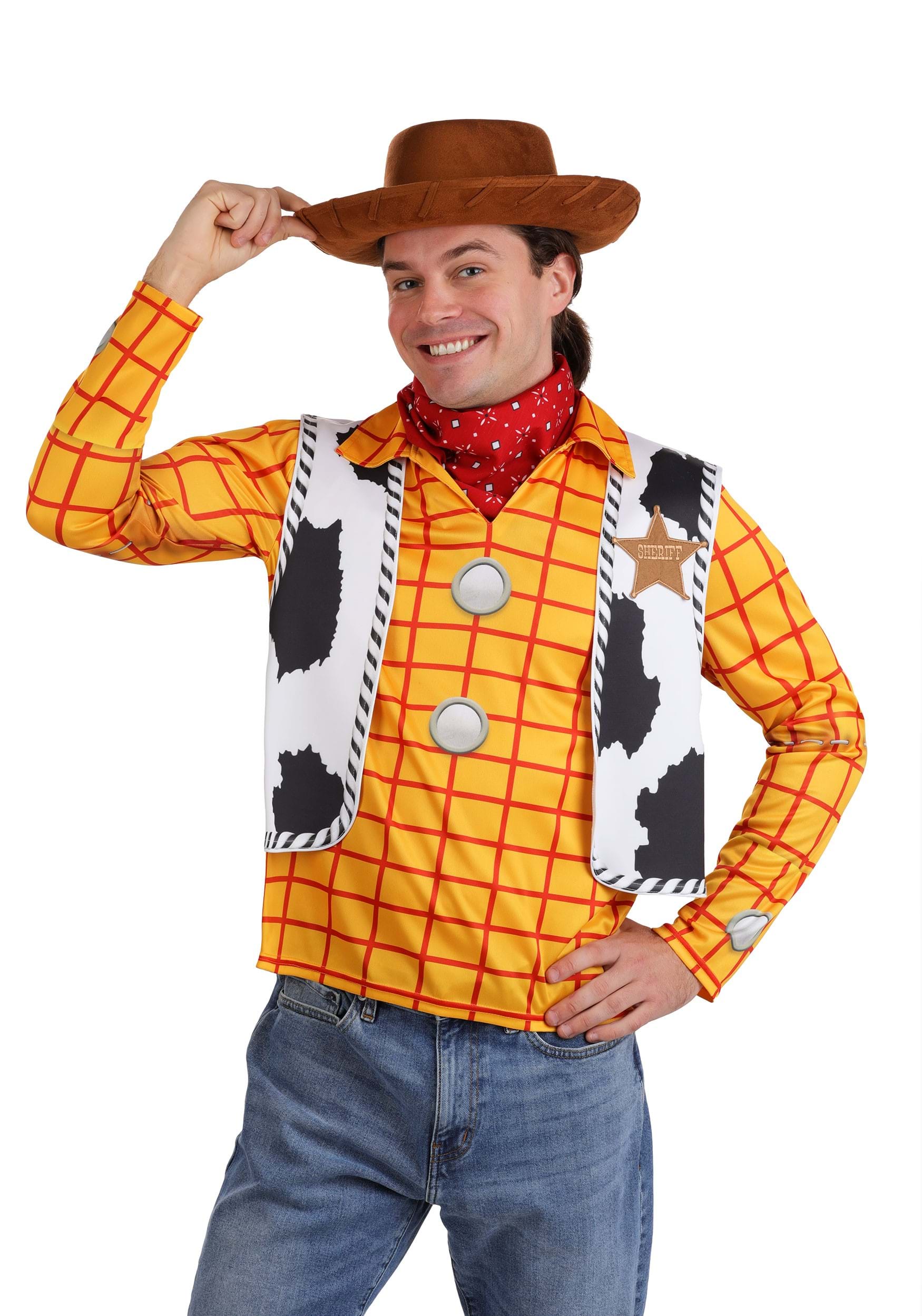 Toy Story Woody Halloween Costume - Men's Cowboy Outfit 6-Piece Set