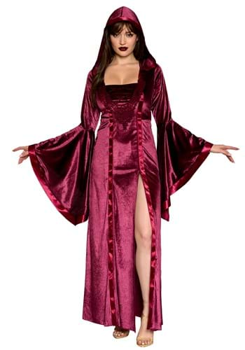 Womens Velvet Hooded Renaissance Maiden