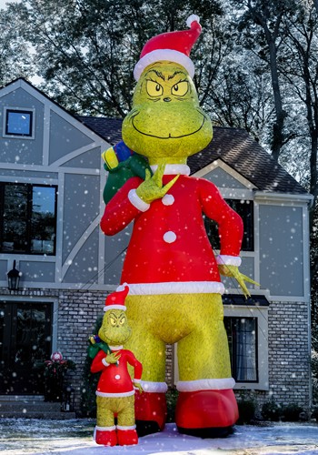 8 Foot Inflatable Grinch Santa Decoration | Christmas Decorations