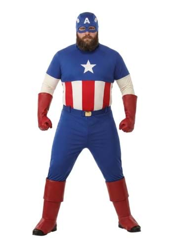 Plus Size Premium Captain America Costume for Men New