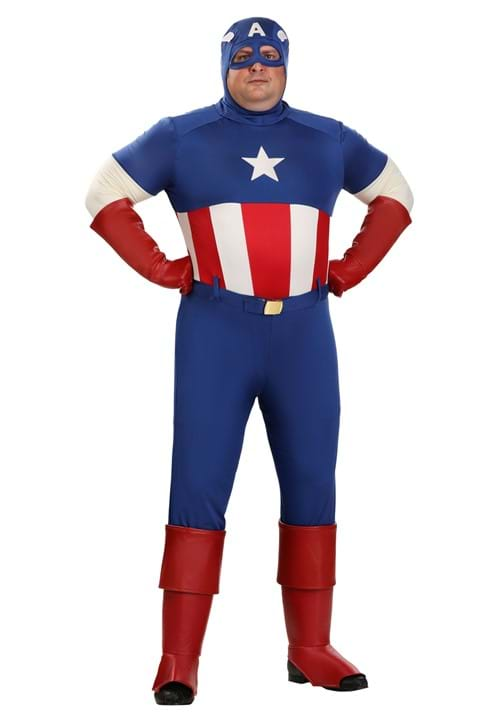 Mens Plus Size Captain America Premium Costume