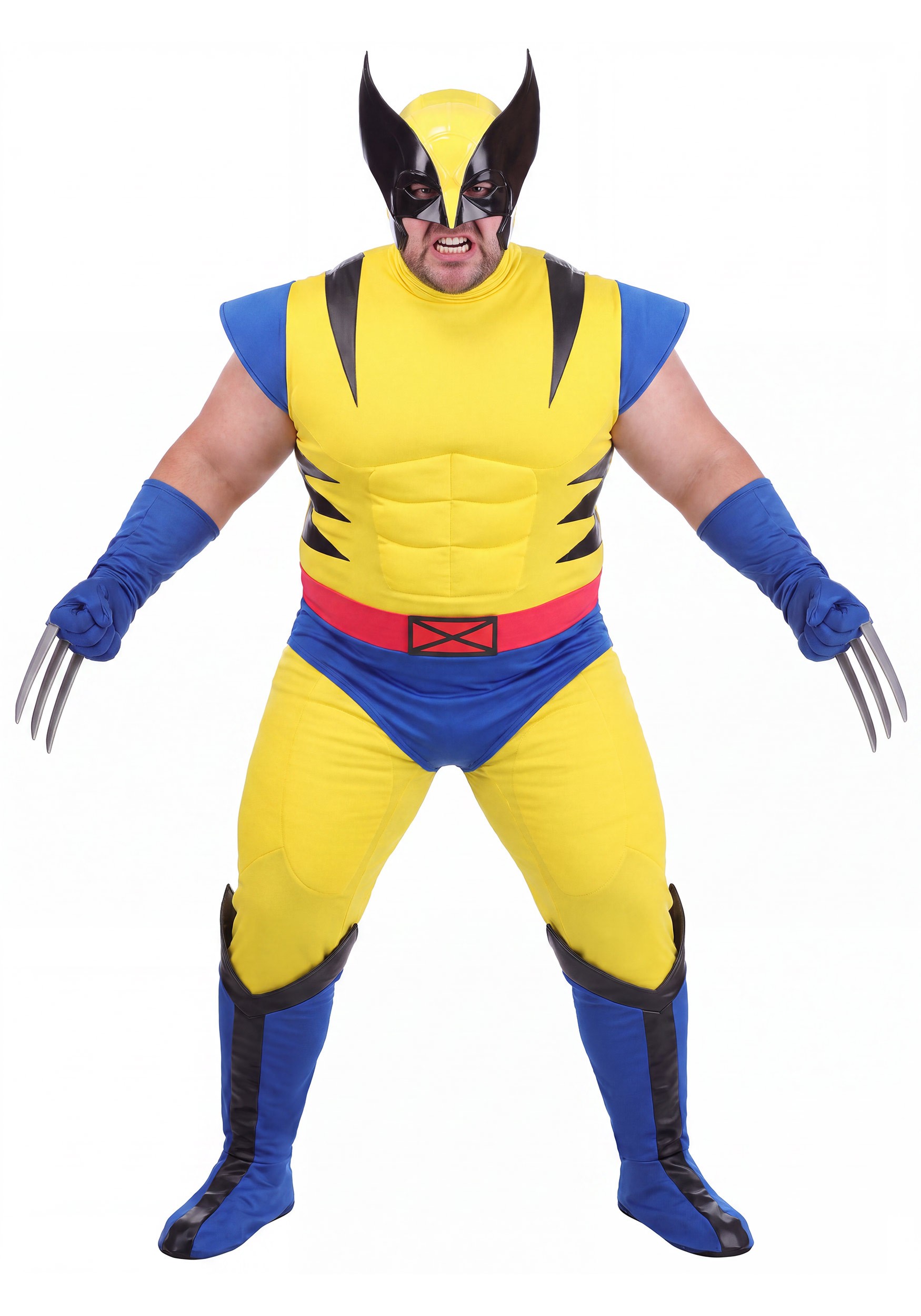 Plus Size Marvel X-Men 1990s Wolverine Premium Costume for Men | Marvel Costumes