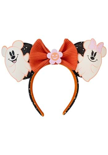 Mickey Minnie Floral Ghost Glow Ear Headband by Loungefly