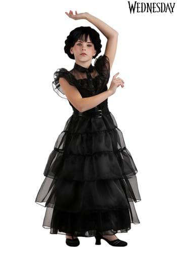 Deluxe Wednesday Addams Rave'N Dance Girl's Costume Dress | TV Show Costumes