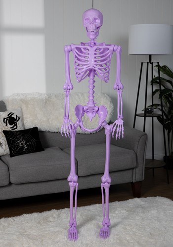 5FT Poseable Crazy Bones Skeleton in Purple Halloween Decoration | Poseable Skeletons