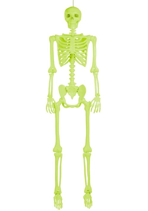 5FT Poseable Crazy Bones Skeleton in Green Decoration