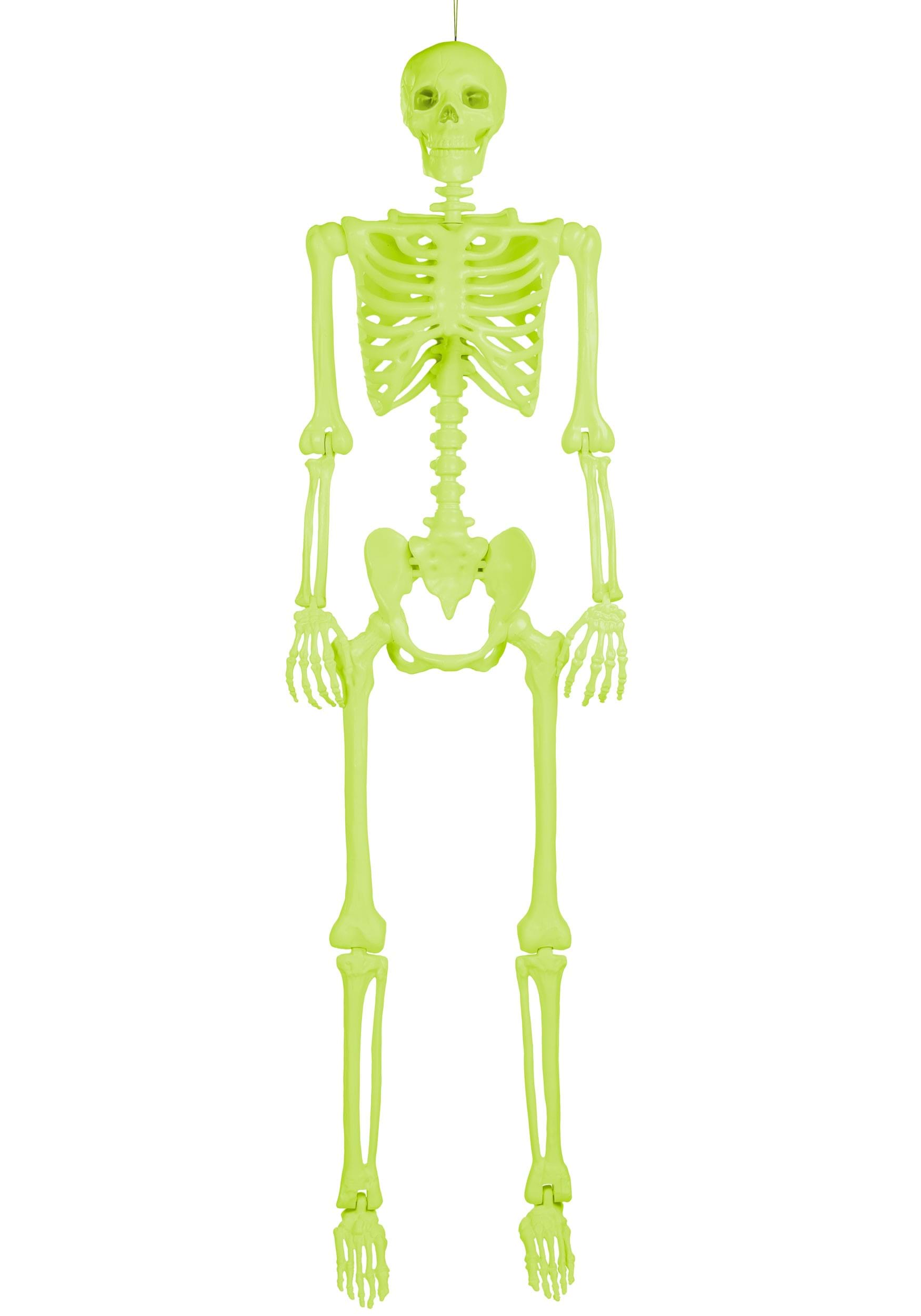 5FT Poseable Crazy Bones Skeleton in Green Halloween Decoration | Poseable Skeletons