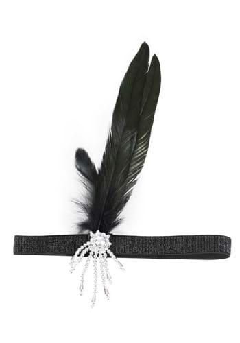 Jeweled Black Costume Flapper Headband for Women | Flapper Accessories