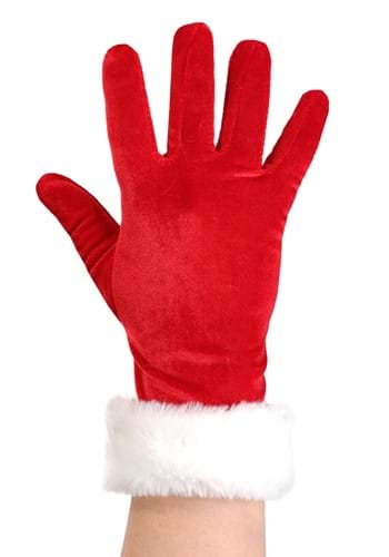 Red Santa Costume Gloves for Women | Santa Accessories