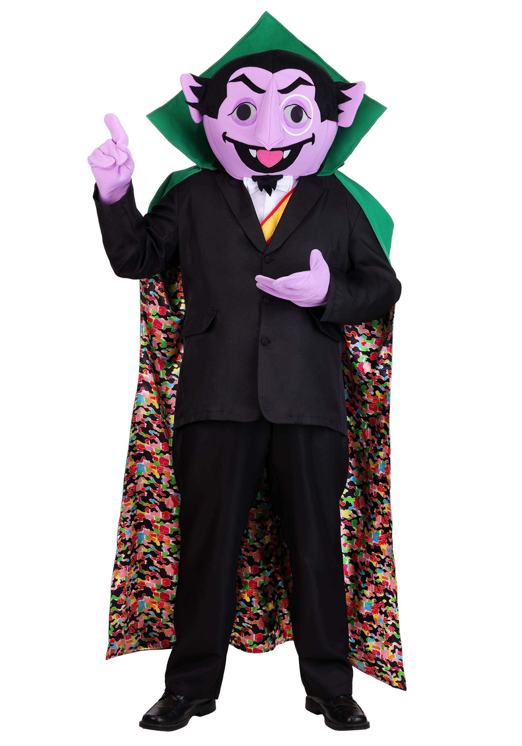 Plus Size Sesame Street Count von Count Mascot Men's Costume | Sesame Street Costumes