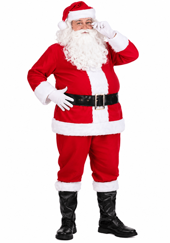 Adult Flannel Santa Claus Costume Updated