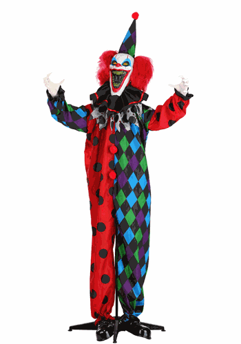 6FT Animated Rictus the Evil Clown Decoration - Scream Saver | Halloween Animatronics