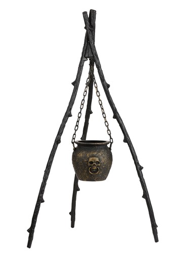 58.5-Inch Witch Rustic Cauldron Decoration | Witch Decorations