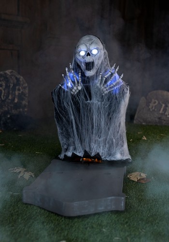 2.1FT Animated Jump Scare Skull and Tombstone Decoration - Tekky | Halloween Animatronics