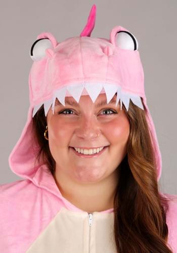 Plus Size Women's Pink Dinosaur Onesie Costume | Dinosaur Costumes