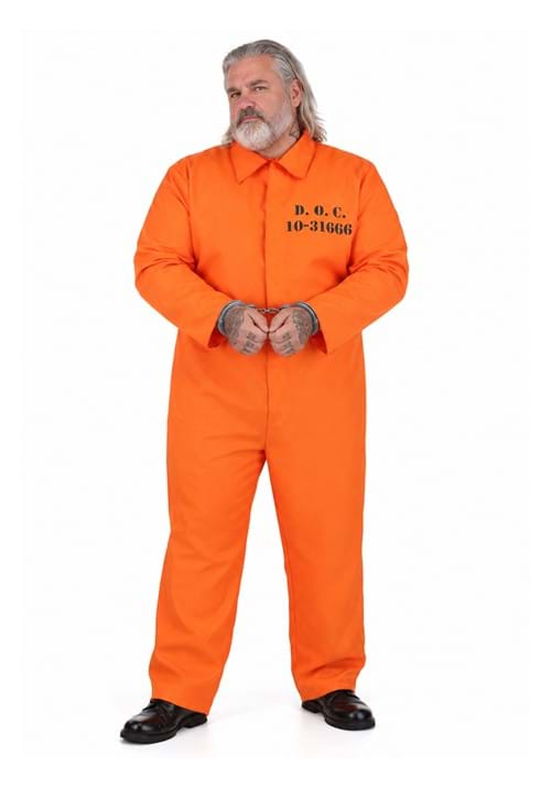 Plus Size Orange Prisoner Costume for Adults New Main