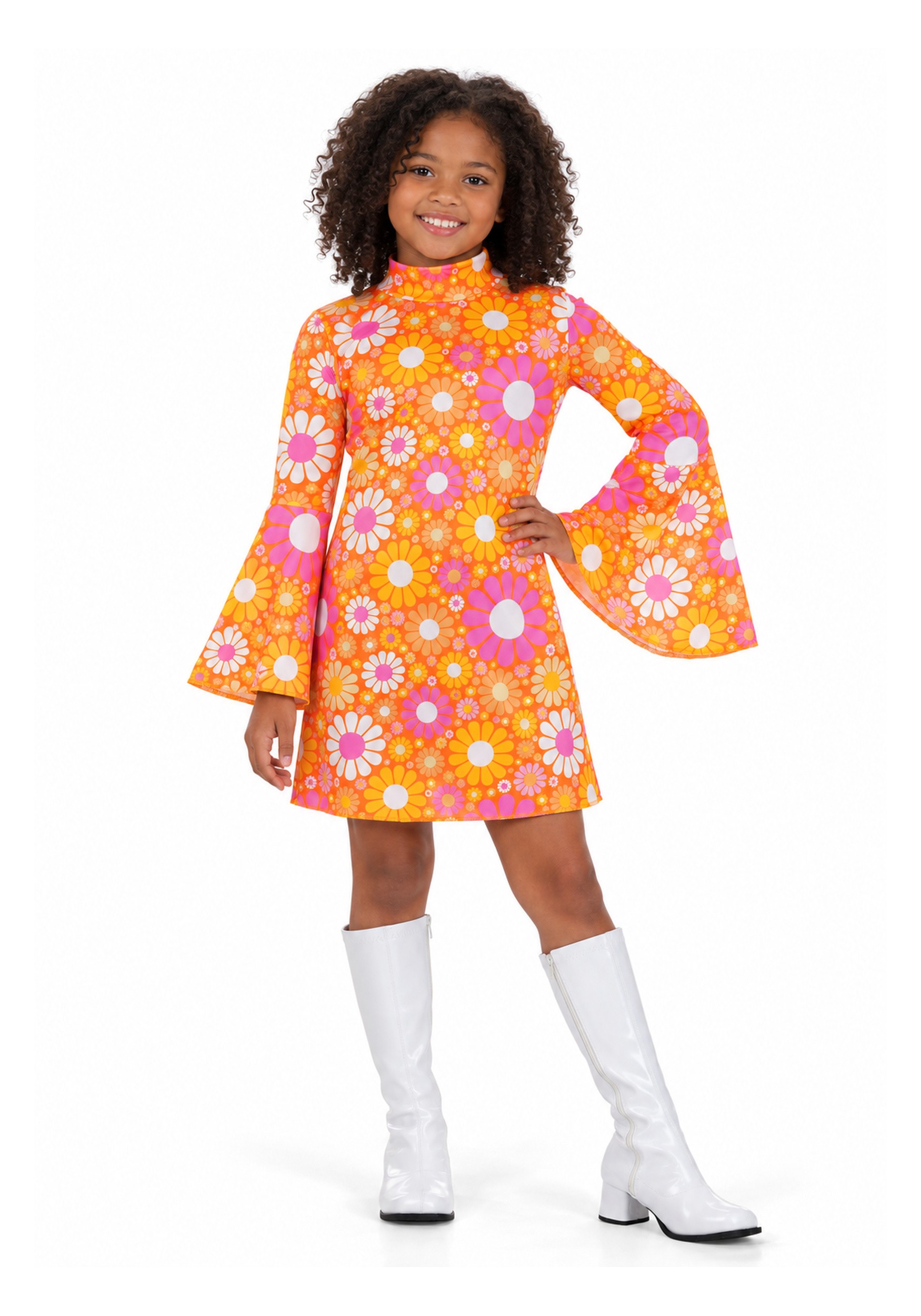 Far Out Flower Girl's Dress Costume | Kid's Disco Costumes