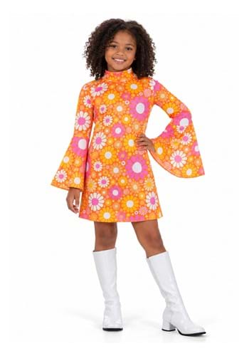 Girls Far Out Flower Dress Costume New Main
