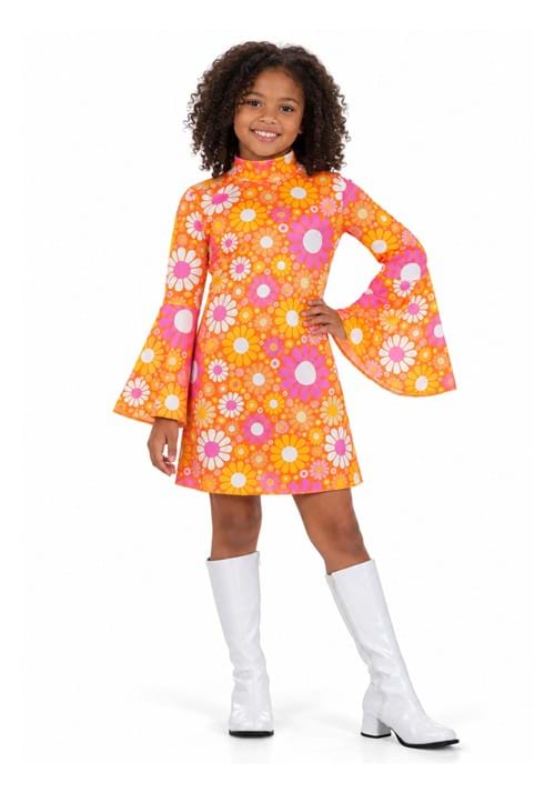 Girls Far Out Flower Dress Costume New Main