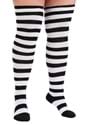 Plus Size Black and White Striped Witch Socks