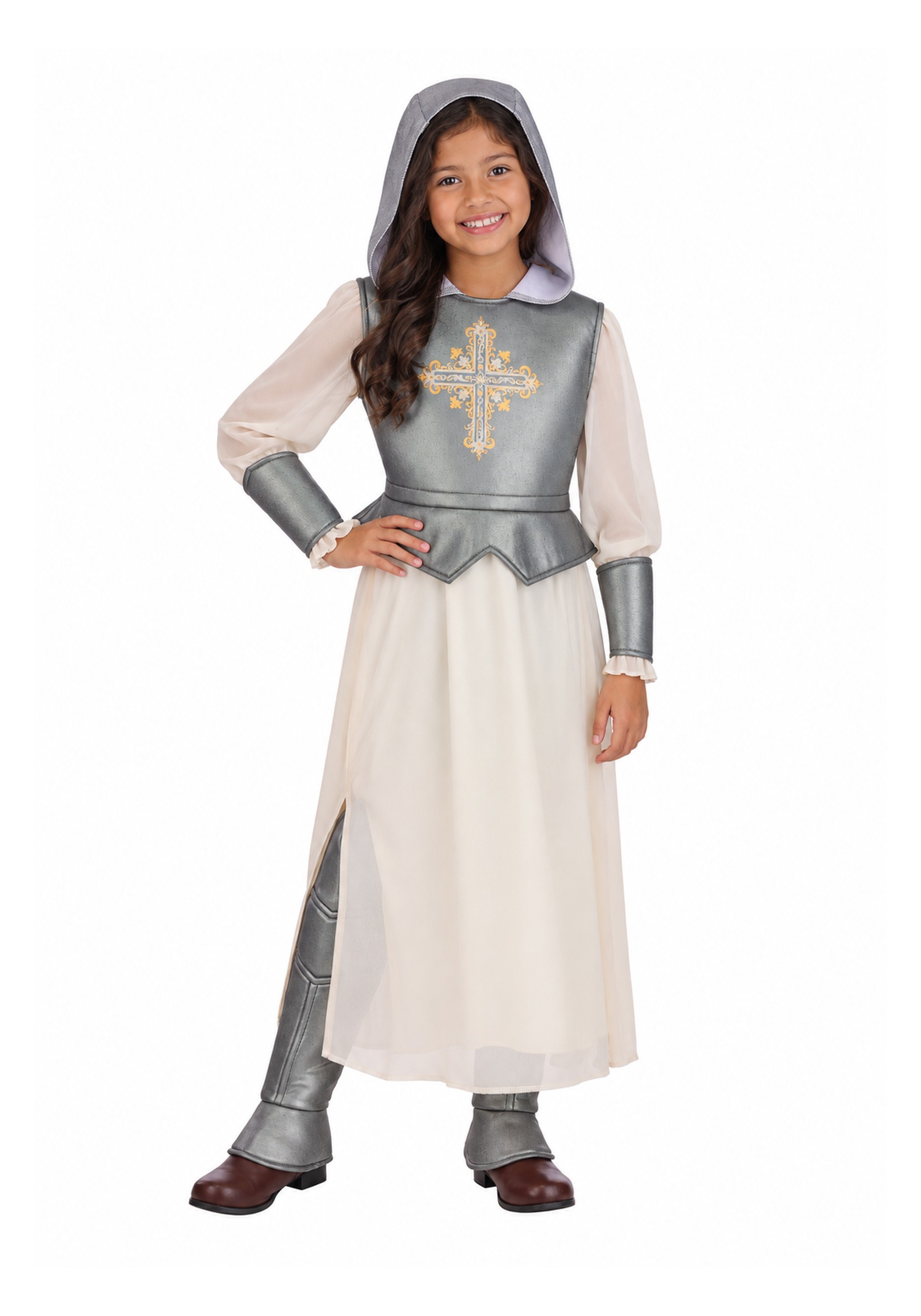 Shining Silver Joan of Arc Girl's Costume | Historical Costumes