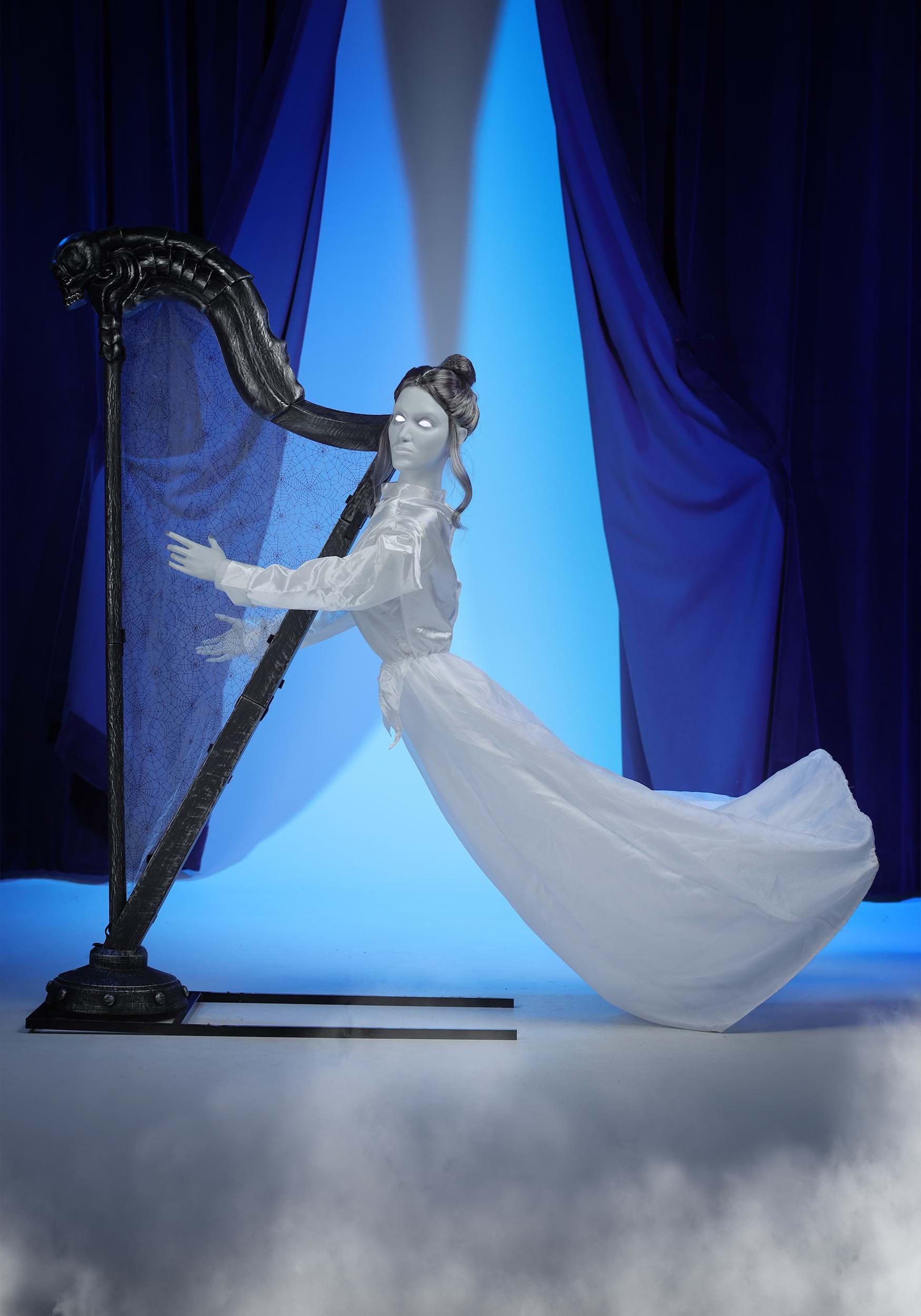 5.5FT Animatronic Celeste the Restless Ghost Harp Decoration - Tekky | Halloween Animatronics