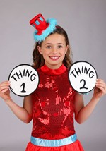 Girls Dr. Seuss Thing 1/2 Costume Dress Alt 9