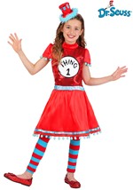 Girls Dr. Seuss Thing 1/2 Costume Dress Alt 4