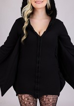 Womens Cozy Fleece Bat Zip Up Costume Dress Alt 6