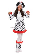 Girls Dotted Dalmatian Doggy Costume Dress Alt 1