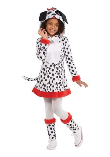 Girls Dotted Dalmatian Doggy Costume Dress New