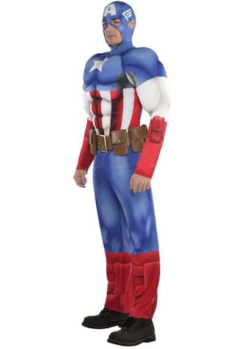 Plus Size Captain America Muscle Men's Costume | Marvel Costumes
