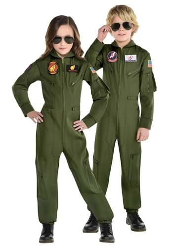 Kids Top Gun Movie Flight Uniform Costume