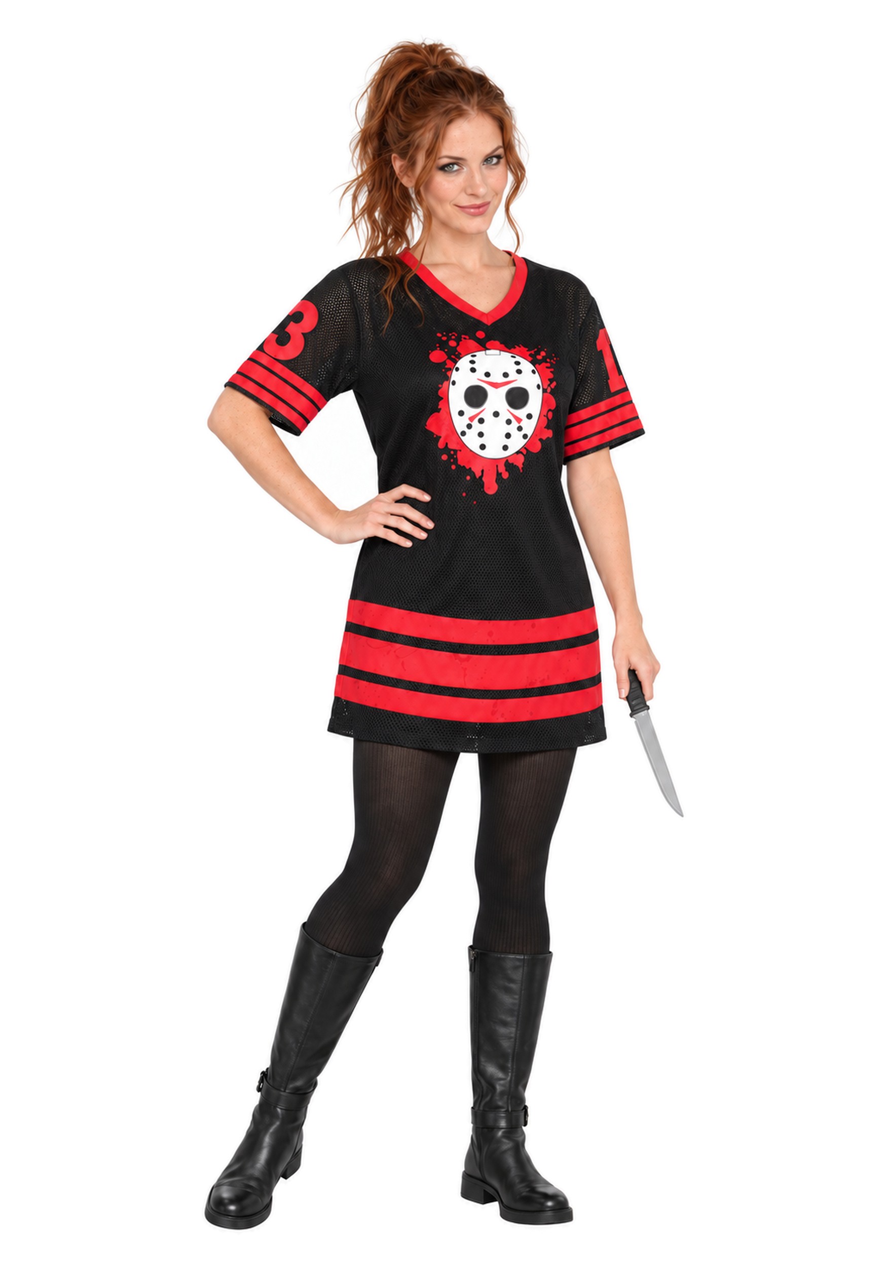 Friday the 13th Women's Jason Miss Vorhees Jersey Costume | Horror Movie Costumes