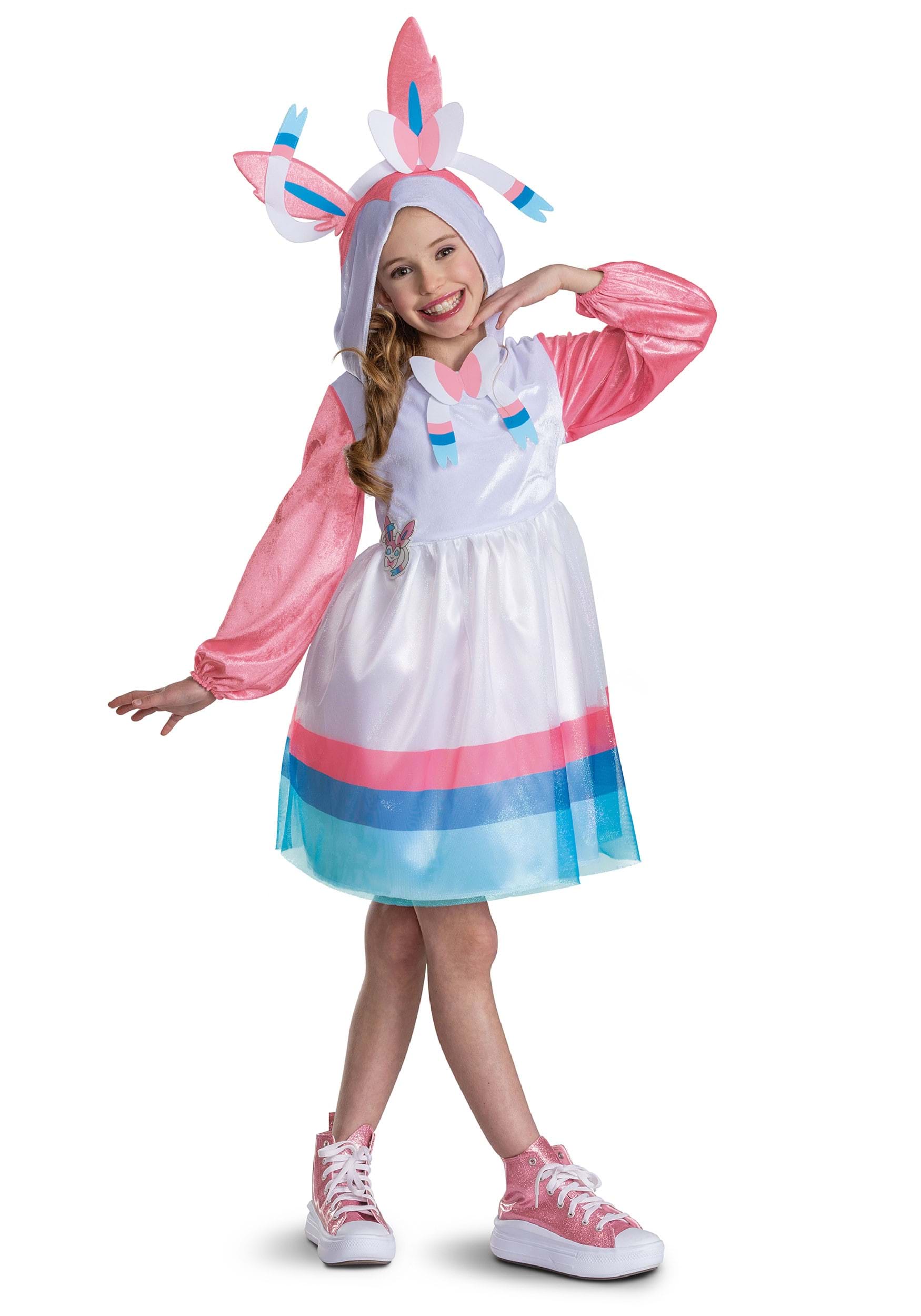 Girl's Pokémon Sylveon Hooded Costume Dress | Pokémon Costumes
